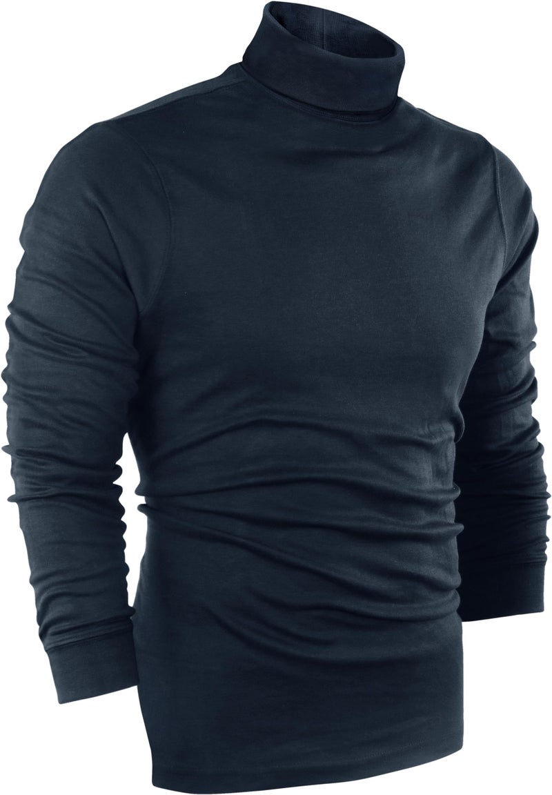 Utopia Wear Turtleneck Men Slim Fit UPF 50+ Lightweight Pullover Sweater Long Sleeves Top, Medium, Navy - Image 1